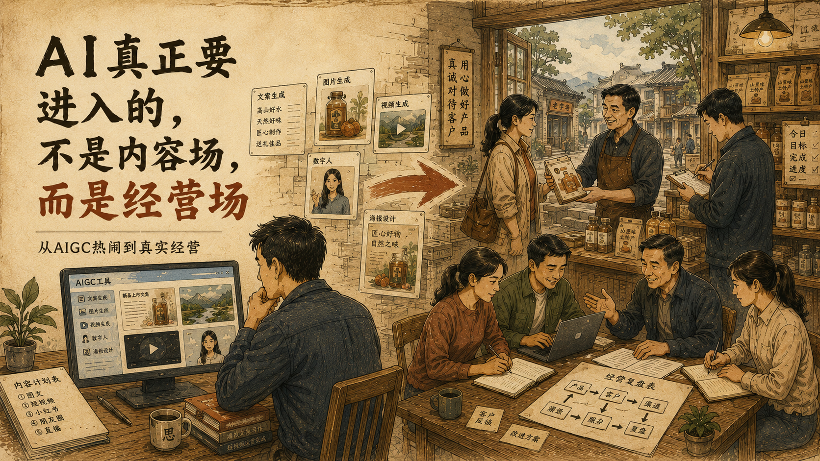 AI真正要进入的,不是内容场,而是经营场