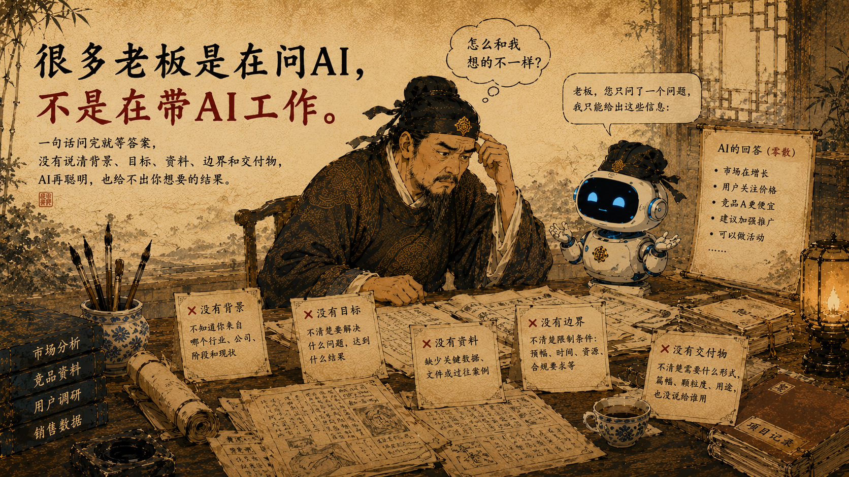很多老板是在问AI，不是在带AI工作