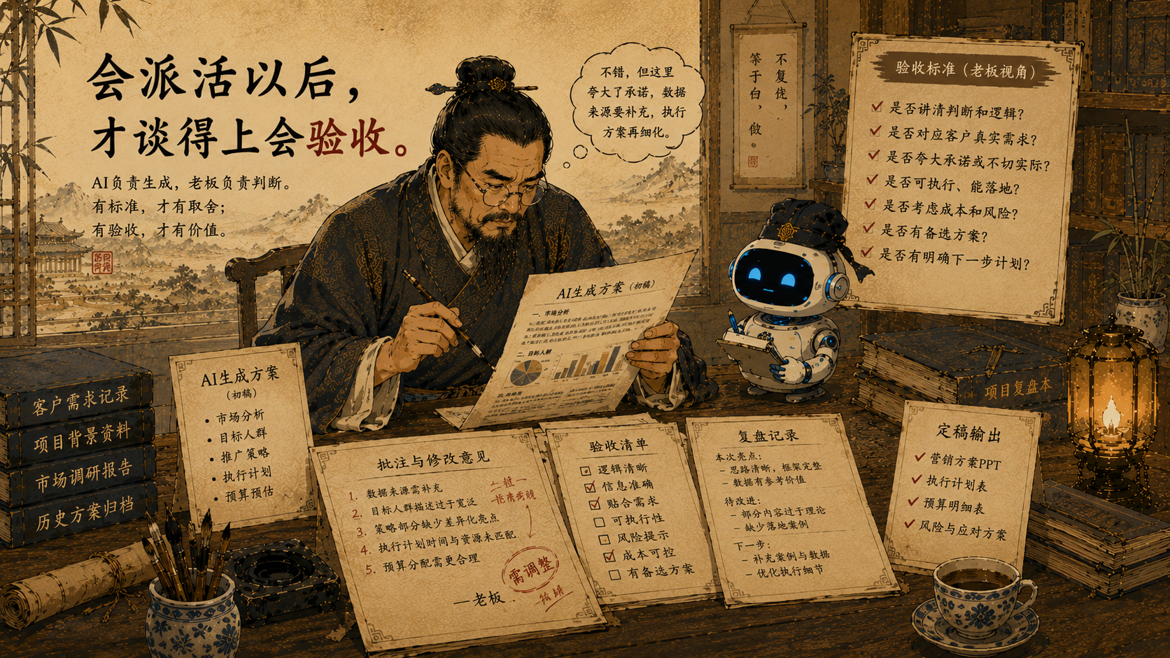 会派活以后，才谈得上会验收