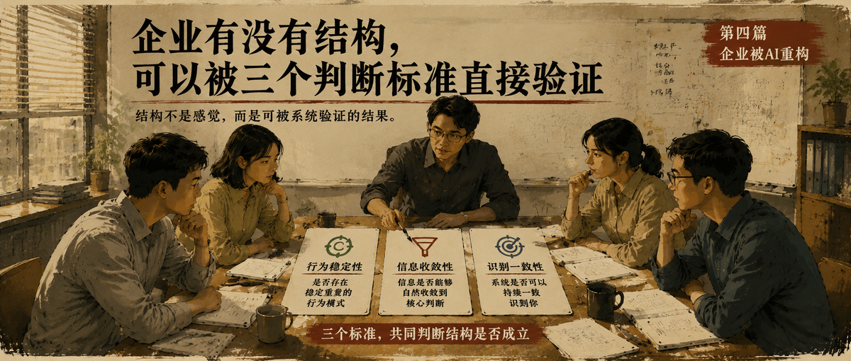 企业结构验证 - 三个判断标准