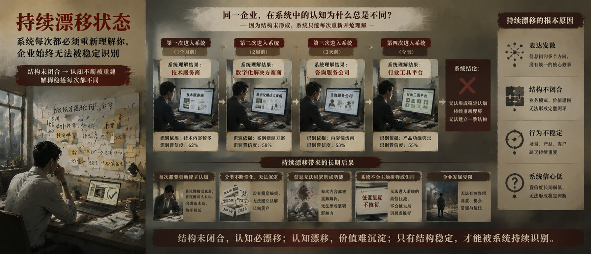 持续漂移状态——系统每次都必须重新理解你